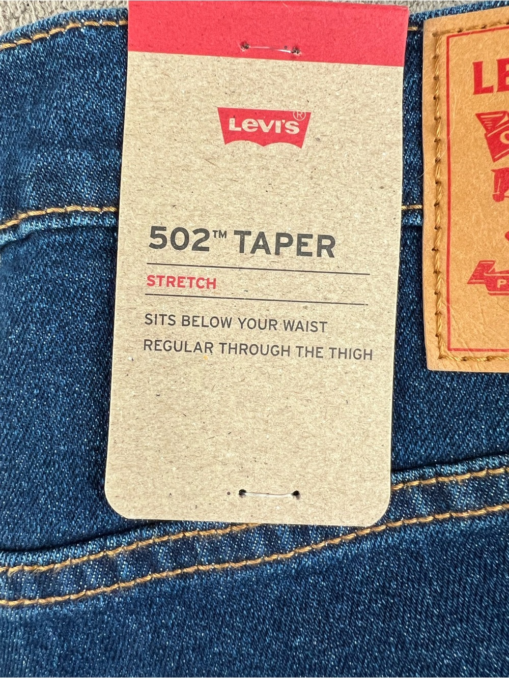 Levi’s 502 Men’s 34x30 Regular Fit Mid Rise Taper Leg Dark Wash Denim Jeans NWT - Picture 6 of 15